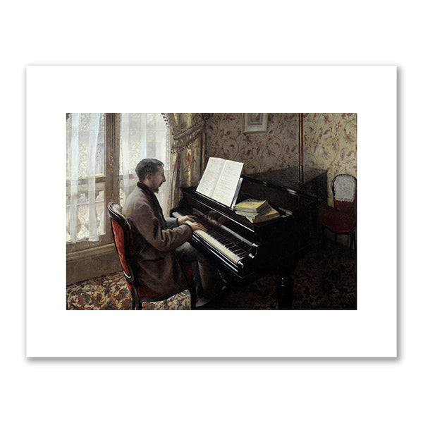 Young man playing piano by Gustave Caillebotte