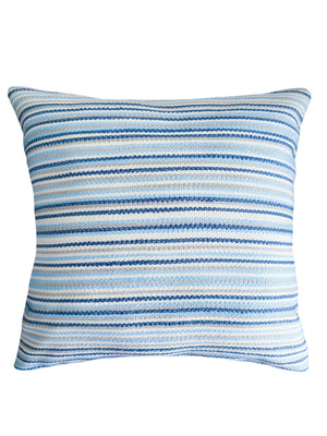 Blue Yacht Stripe 24x24 Indoor Outdoor Pillow