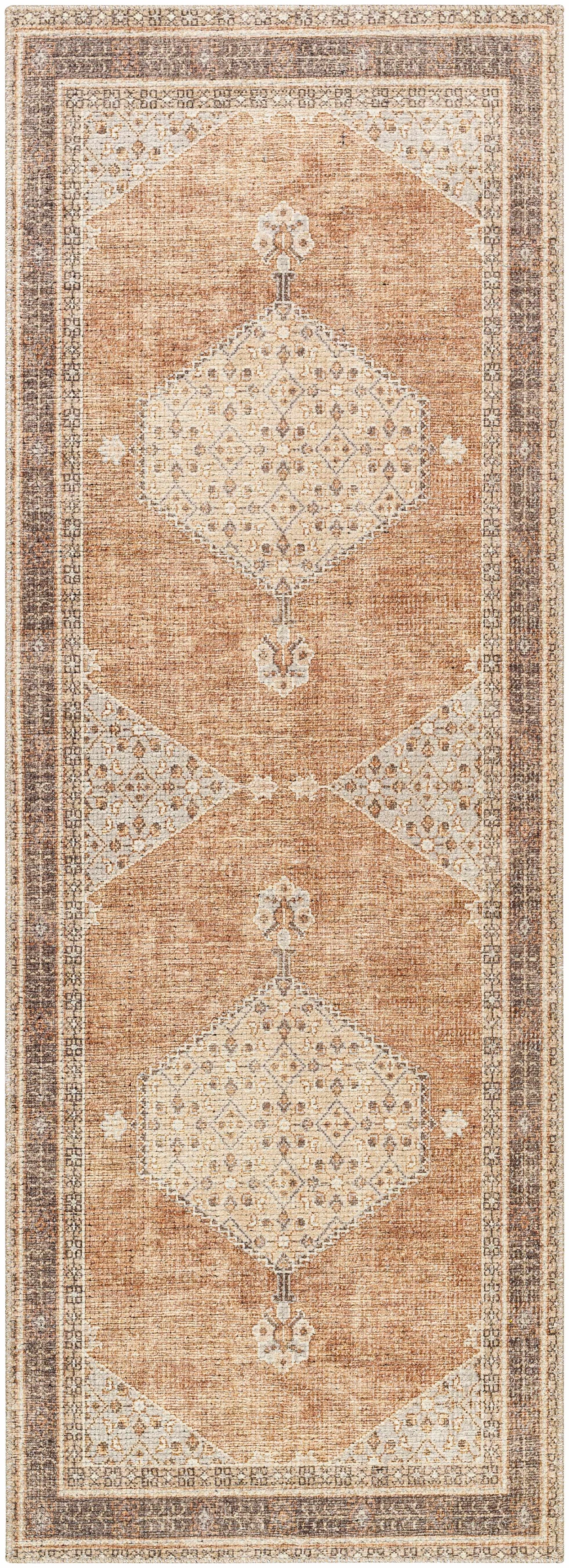 Lila Medallion Tan 7ft Runner Rug - Livabliss x Becki Owens