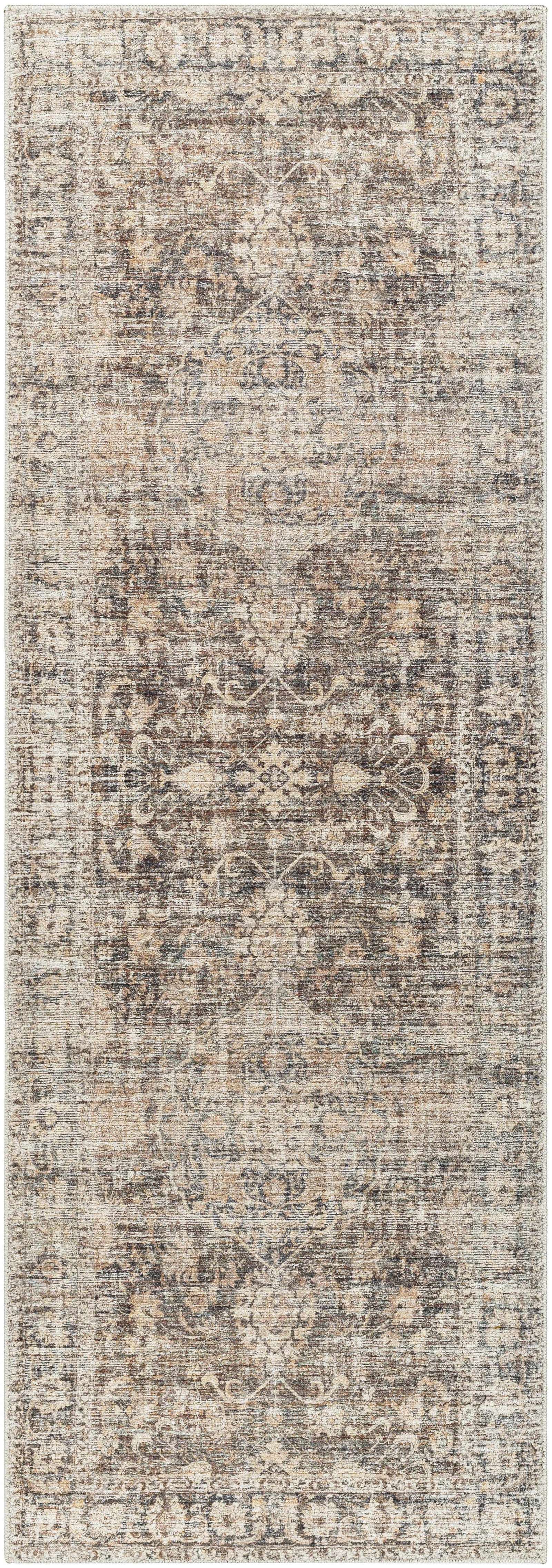 Marlene Medallion Brown 7ft Runner Rug - Livabliss x Becki Owens