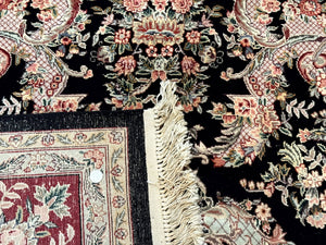 Sino Persian Rug 9x12, Black, Floral Bouquets