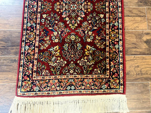 Small Karastan Rug 2.6 x 4 Red Sarouk #785, Karastan Wool Pile Rug, Original 700 Series, Discontinued Vintage Karastan Carpet