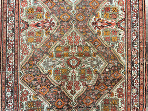 Wonderful Antique Persian Malayer Rug 4x6, Wool Hand Knotted Authentic Oriental Carpet, Very Fine
