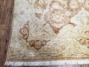 6x9 Pakistani Peshawar Rug, Handmade Wool Carpet, Soft Neutral Colors Rug, Vintage Rug for Modern Home
