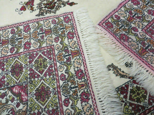 7x10 Moroccan Rug, Open Field Medallion, Berber Carpet, Hand Knotted Soft Wool Area Rug, Cream Color Background, Vintage Rug, Room Sized Rug