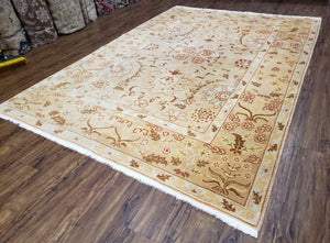 Vintage Turkish Oushak Area Rug 6x9, Wool Hand-Knotted