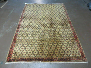 4' X 6' Handmade Indian Allover Wool Rug Camel Hair Color #119