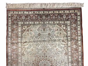 4' X 6' Vintage Fine Handmade Chinese Oriental Silk Rug 400 KPSI Wow