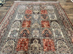 Couristan Rug 8x11, Belgium Power Loomed Carpet, Vintage Wool Oriental Rug, Multicolor Panel Design, 8 x 11 Room Sized Rug