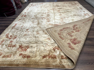 Chinese Aubusson Wool Rug 10x14, European Design, Thick Wool Pile