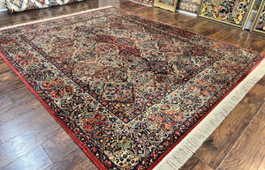 Karastan Multicolor Panel Kirman Rug #717, Wool Karastan Rug 8.8 x 10.6, Vintage Multipanel Kirman, Original Karastan Collection 700 Series