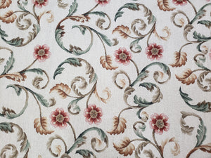 Needlepoint Rug 9x12, European Aubusson Design, Floral Allover Garden Pattern, New Needlepoint Area Rug, Ivory Rug, Hand Woven, Flatweave