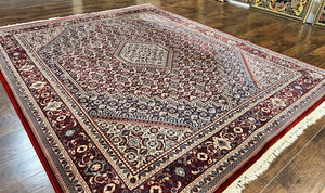 Karastan Rug 8x10, Kara Shah Red Bidjar, Belgium Power Loomed Rug, Wool Pile Karastan Rug, Vintage