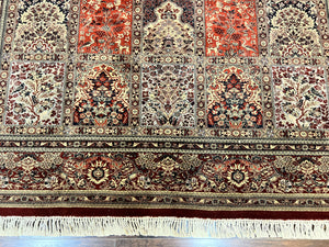 Couristan Rug 8x11, Belgium Power Loomed Carpet, Vintage Wool Oriental Rug, Multicolor Panel Design, 8 x 11 Room Sized Rug
