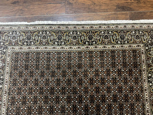 Persian Tabriz Rug 5x7, Black, Allover Pattern