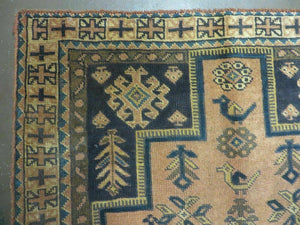 4' X 6' Antique Handmade Turkish Anatolian Wool Rug Camel Vegetable Dyes