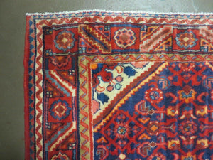 3' 6" X 10' 4" Antique Handmade India Floral Oriental Wool Runner Rug # 128