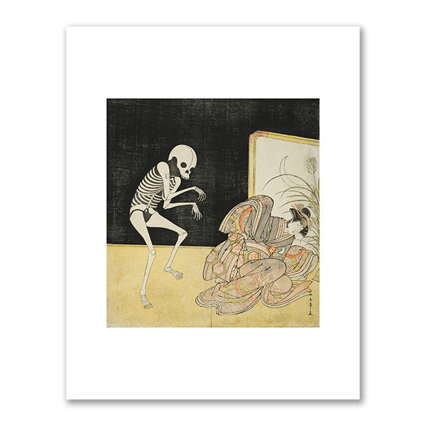 Ichikawa Danjūrō V as a Skeleton, Spirit of the Renegade Monk Seigen, and Iwai Hanshirō IV as the Cherry Princess by Katsukawa Shunsho