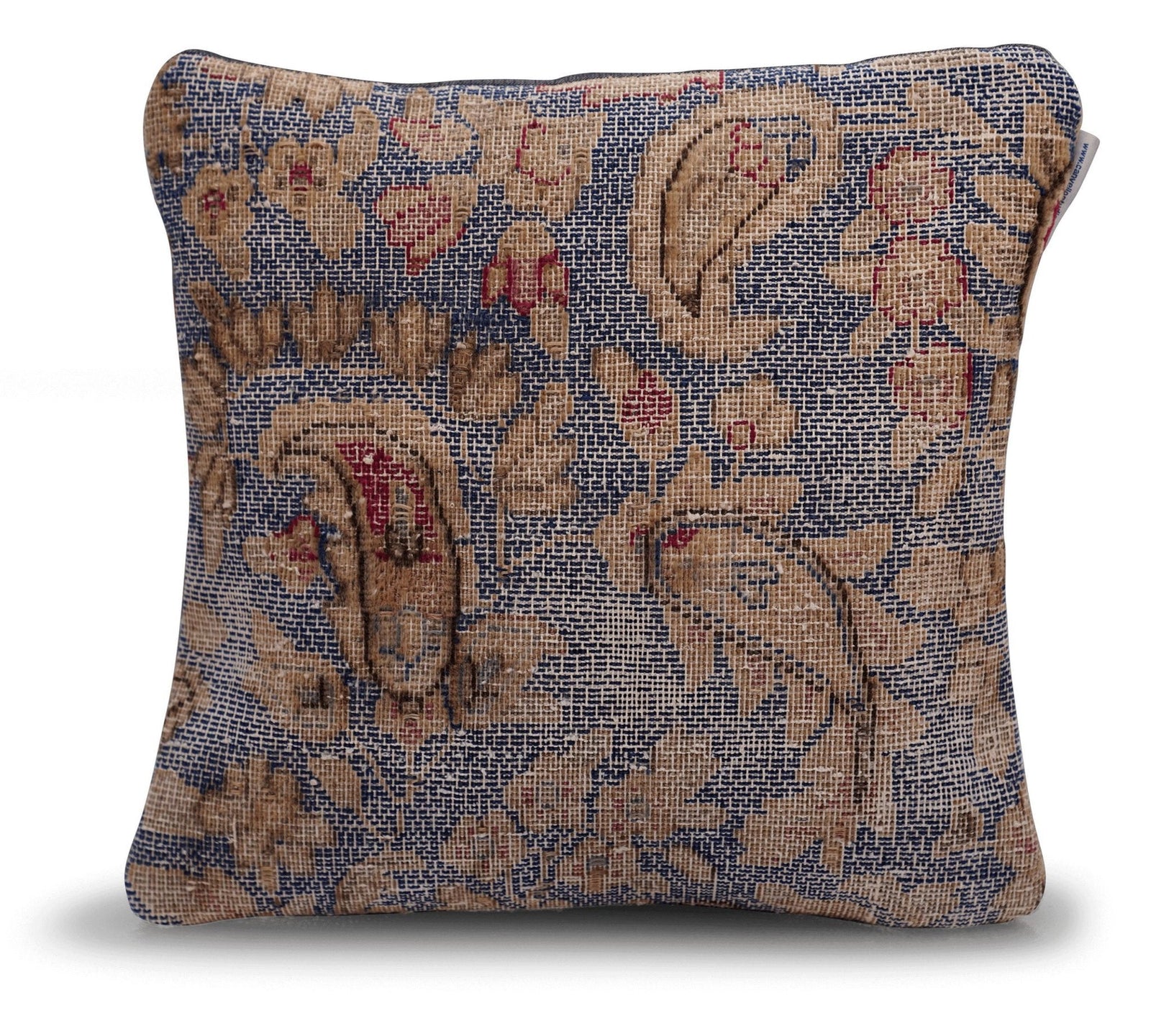 Canvello Antique Blue And Brown Pillows For Living Room - 16"x16"