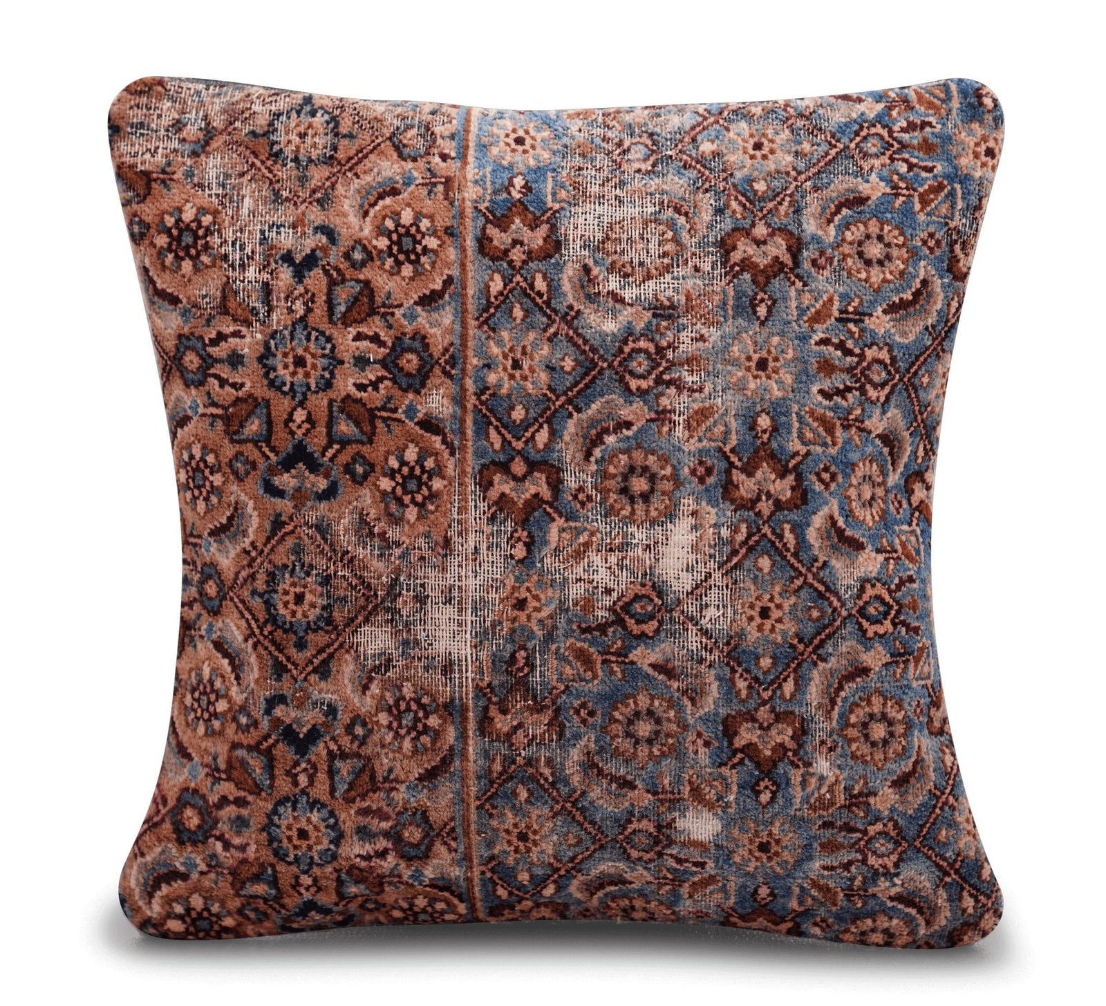 Canvello Antique Rug Light Brown Throw Pillows - 16"x16"