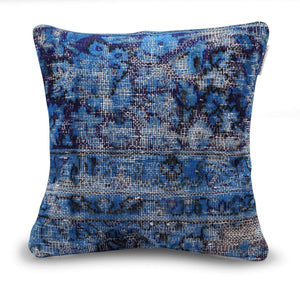 Canvello Antique Rug Royal Blue Throw Pillows - 16"x16"