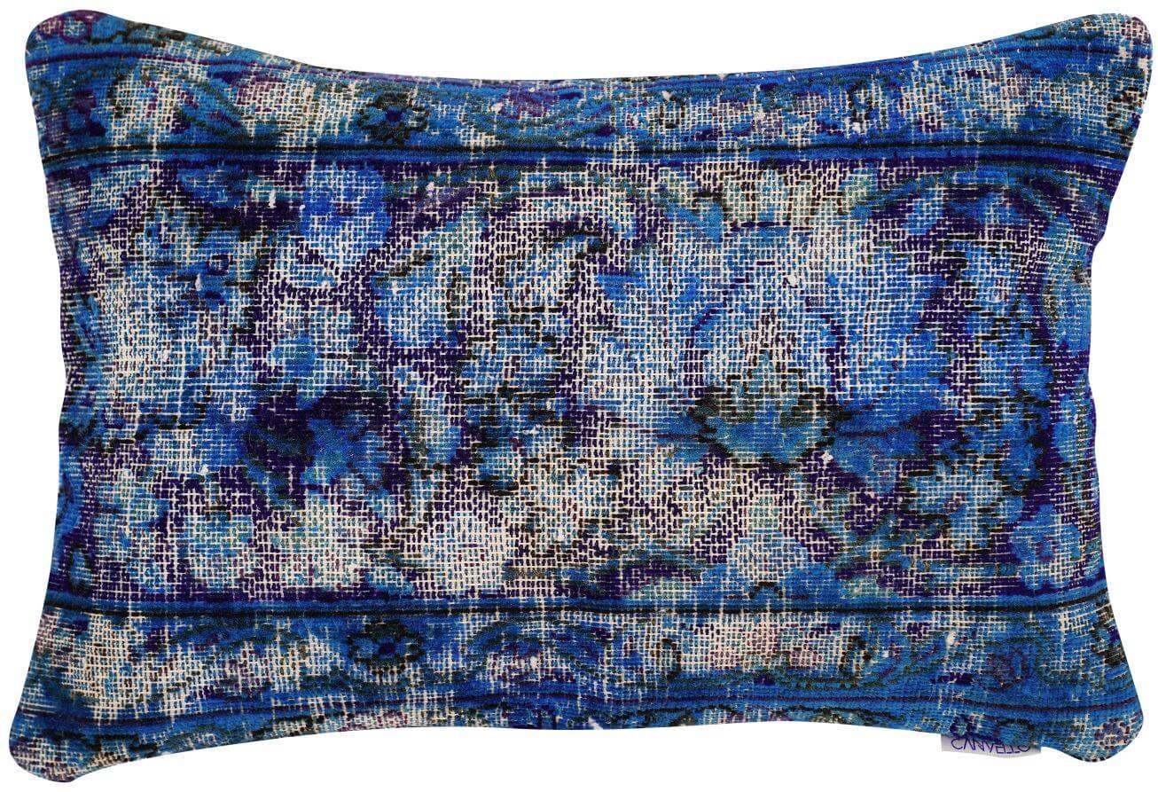 Canvello Antique Rug Royal Blue Throw Pillows - 16"x24"