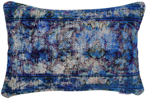 Canvello Antique Rug Royal Blue Throw Pillows - 16"x24"