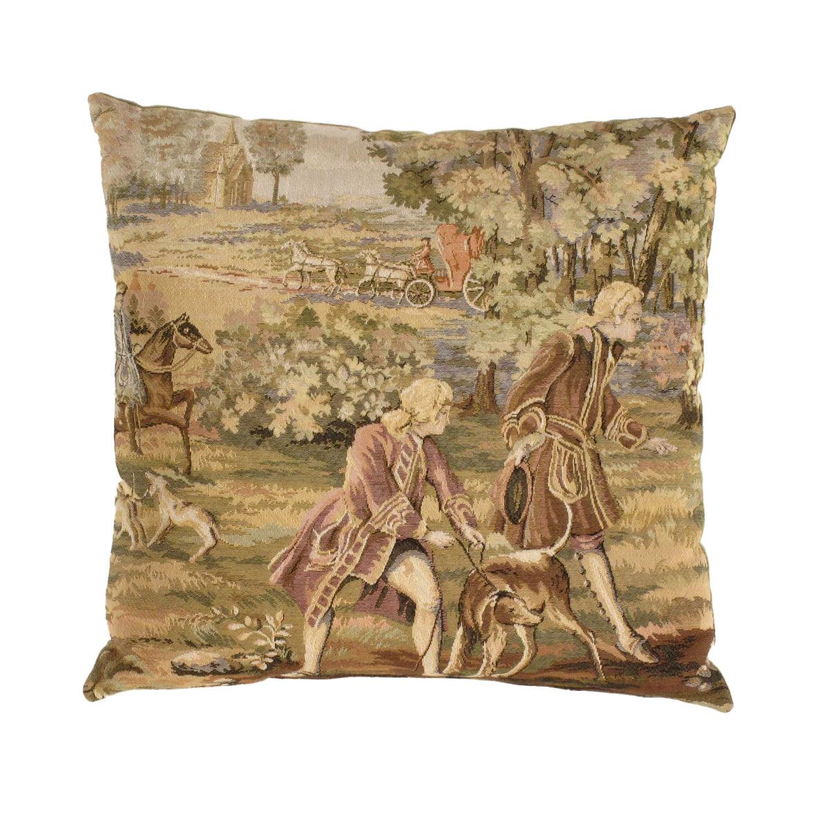 Canvello Beautiful Cushion with Antique Tapestry Design - 16' X 16'