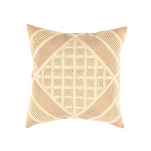 Canvello Beige Pure Cotton Throw Pillow - 16" x 16"