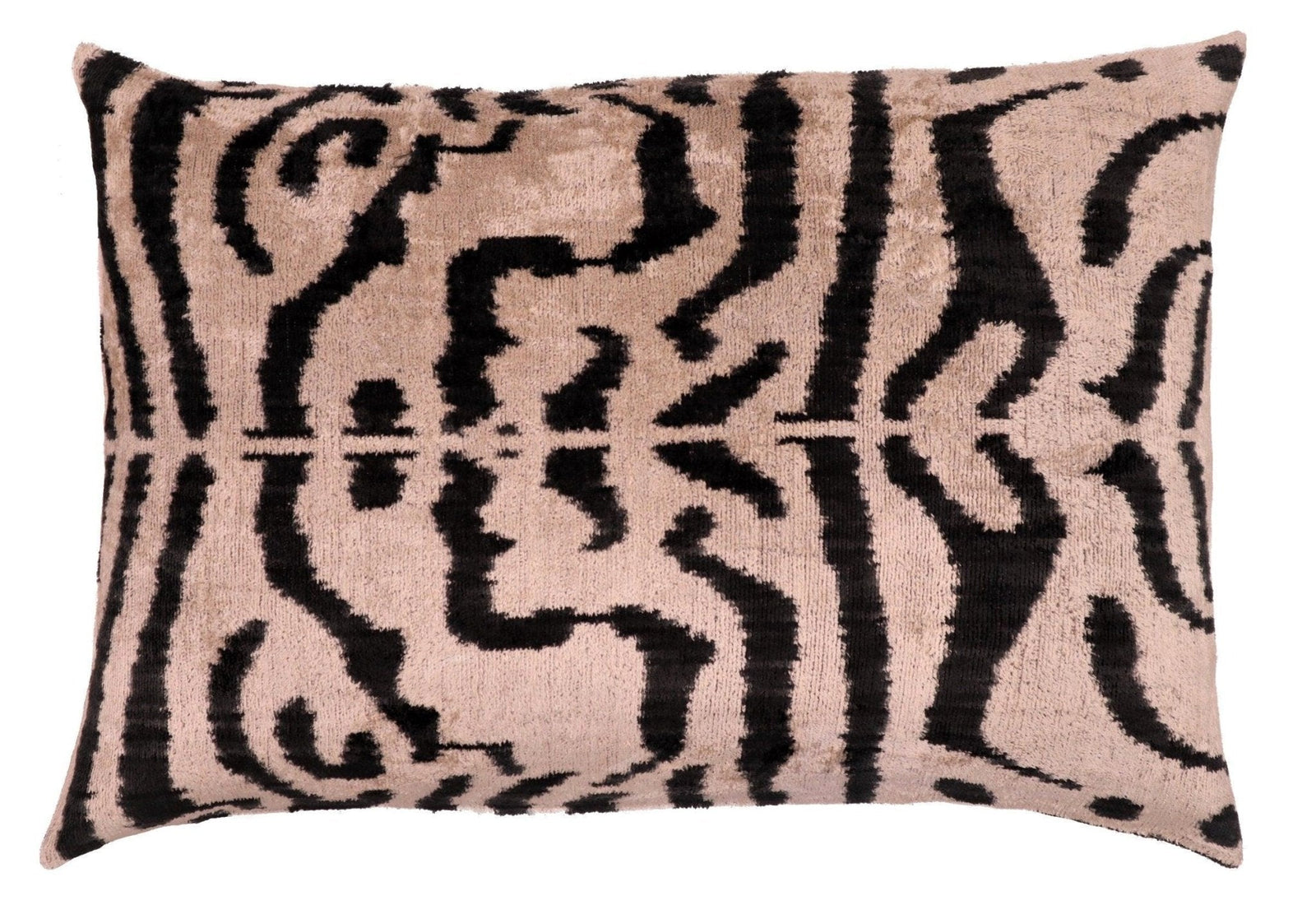 Canvello Black And Beige Tiger Print Throw Pillows | 16 x 24 in (40 x 60 cm)