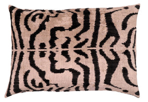 Canvello Black And Beige Tiger Print Throw Pillows | 16 x 24 in (40 x 60 cm)