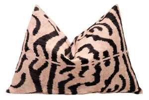 Canvello Black And Beige Tiger Print Throw Pillows | 16 x 24 in (40 x 60 cm)