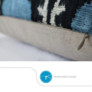 Canvello Black And Blue Throw Pillows | 18x18 | Set of 2