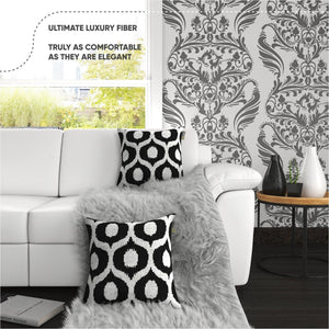 Canvello Black Pillows For Couch - 18x18 | Set of 2 |