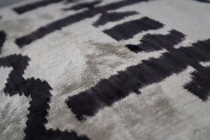 Canvello Black White Handmade 16x24 Silk Velvet Pillow, Organic Veg Dyed, Down/Feather Filled