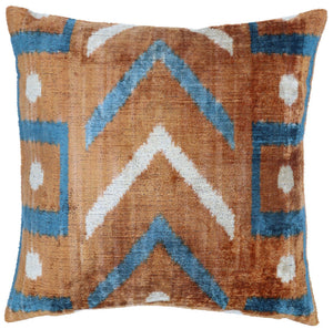 Canvello Blue And Brown Pillows For Living Room - 16x16 inch