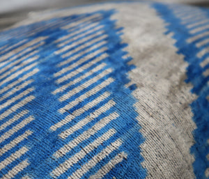 Canvello Blue And White Chevron Pillows For Couch - 16x24 in