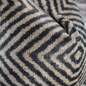 Canvello Decorative Black Ivory Chevron Throw Pillow Down Feather Filled - 16x16 in