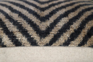 Canvello Decorative Black Ivory Chevron Throw Pillow Down Feather Filled - 16x16 in