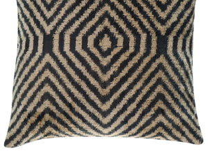 Canvello Decorative Black Ivory Chevron Throw Pillow Down Feather Filled - 16x16 in
