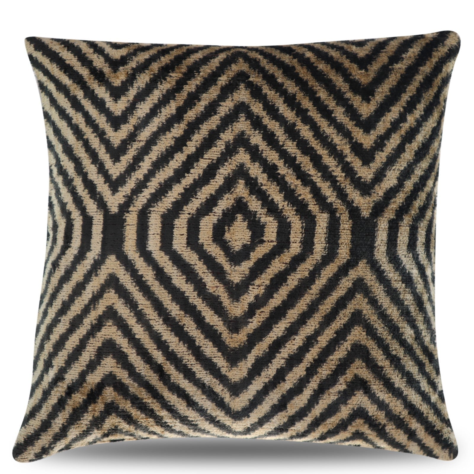 Canvello Decorative Black Ivory Chevron Throw Pillow Down Feather Filled - 16x16 in