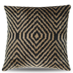 Canvello Decorative Black Ivory Chevron Throw Pillow Down Feather Filled - 16x16 in
