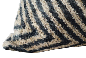 Canvello Decorative Black Ivory Chevron Throw Pillow Down Feather Filled - 16x16 in