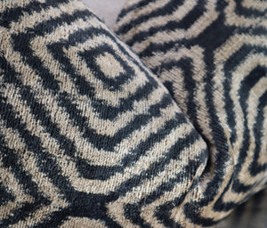 Canvello Decorative Black Ivory Chevron Throw Pillow Down Feather Filled - 16x24 in