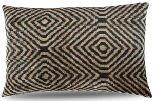 Canvello Decorative Black Ivory Chevron Throw Pillow Down Feather Filled - 16x24 in