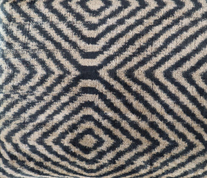 Canvello Decorative Black Ivory Chevron Throw Pillow Down Feather Filled - 16x24 in