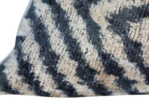 Canvello Decorative Black Ivory Chevron Throw Pillow Down Feather Filled - 16x24 in
