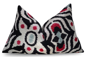 Canvello Decorative Black White Red Geometric Throw Pillow Down Feather Filled - 16x24 in
