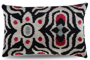 Canvello Decorative Black White Red Geometric Throw Pillow Down Feather Filled - 16x24 in