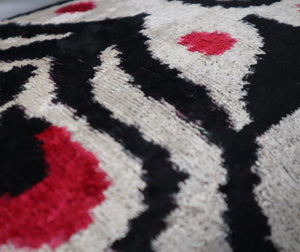 Canvello Decorative Black White Red Geometric Throw Pillow Down Feather Filled - 16x24 in